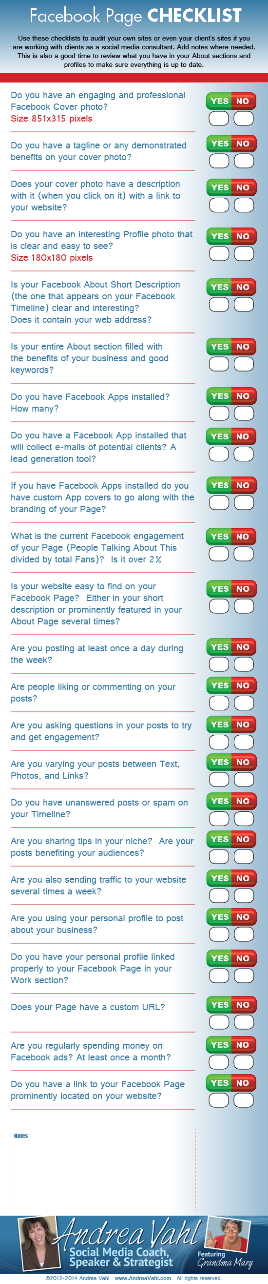 Andrea Vahl's Checklist for Facebook Pages