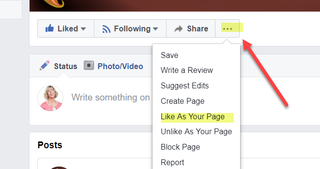 How to Like a Facebook Page as your Page