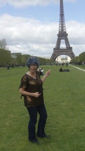 Grandma Mary doing Twitter interviews in Paris