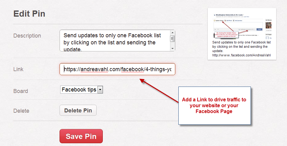 Add links to your Pinterest pins