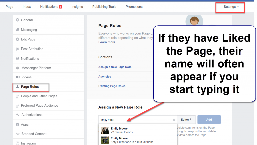 Adding an Admin to your Facebook Page