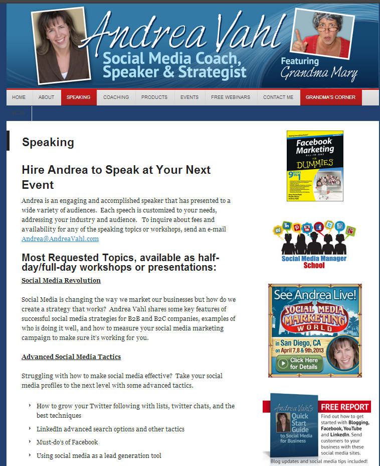 Andrea Vahl Speaker page before