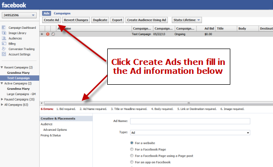 Create a Facebook Ad in Power Editor