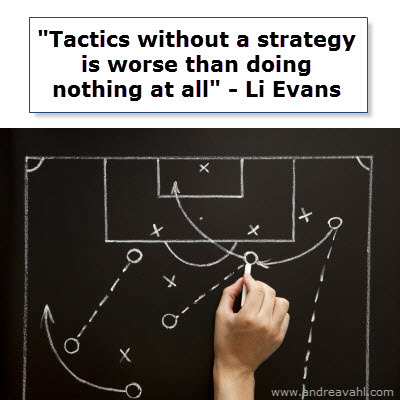 Tactics without a strategy is worse than doing nothing at all. ~ Li Evans