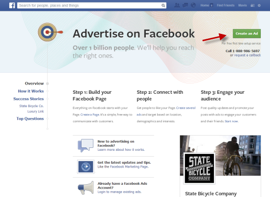 Advertise on facebook