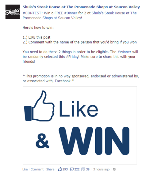 Facebook New contest rules