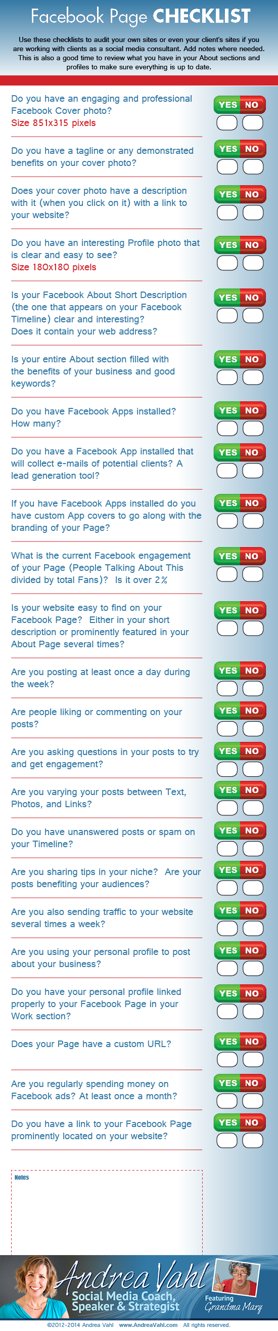 Facebook Page Checklist