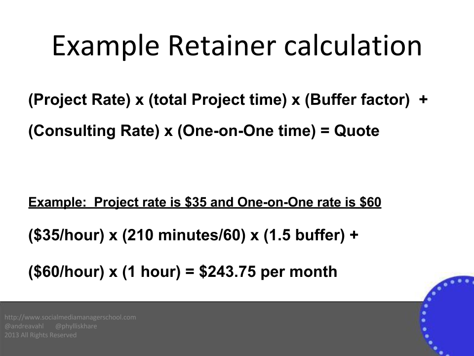 Example Monthly Retainer Calculation