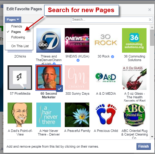 Add new Pages to your Facebook Interest List