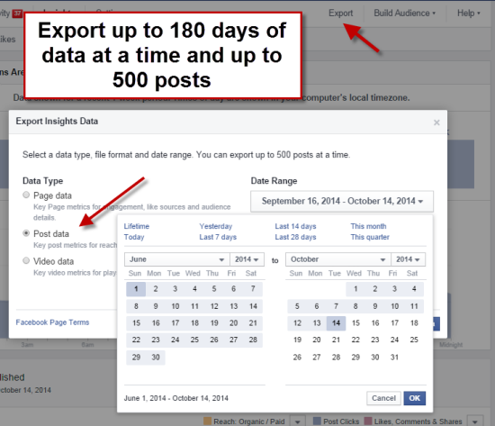 Export Facebook Insights data