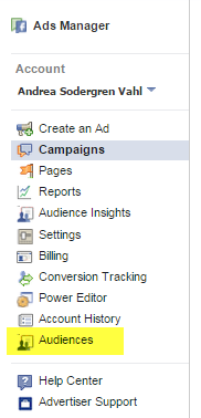 Audiences in Facebook Ads Manager