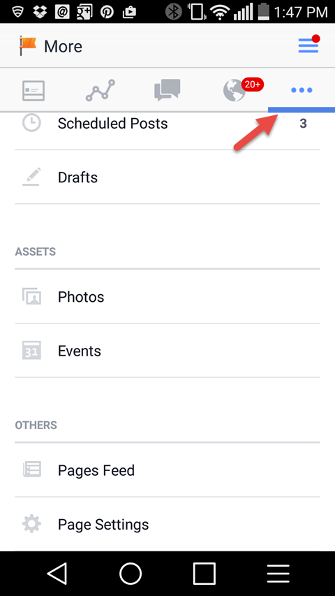 Facebook Pages app access