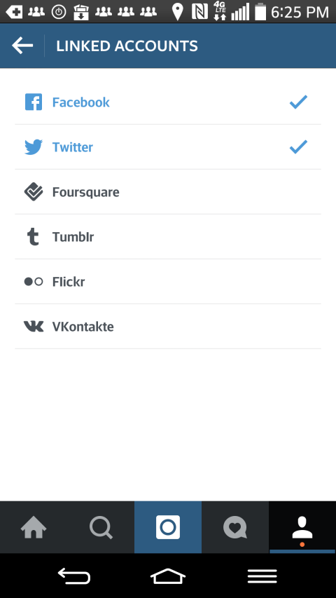 Linked Accounts in Instagram