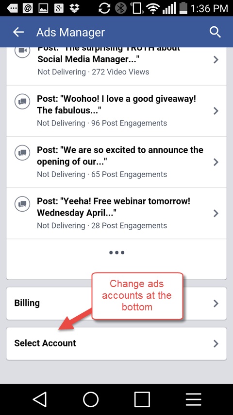 Manage Facebook Ads from mobile