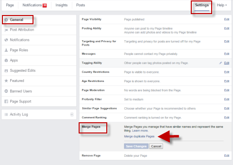 Merge Facebook Pages