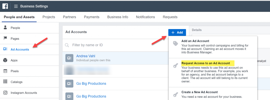 Request Access to a Facebook Ads Account