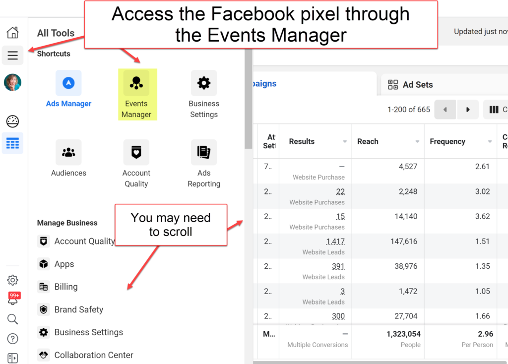 Access the Facebook Pixel