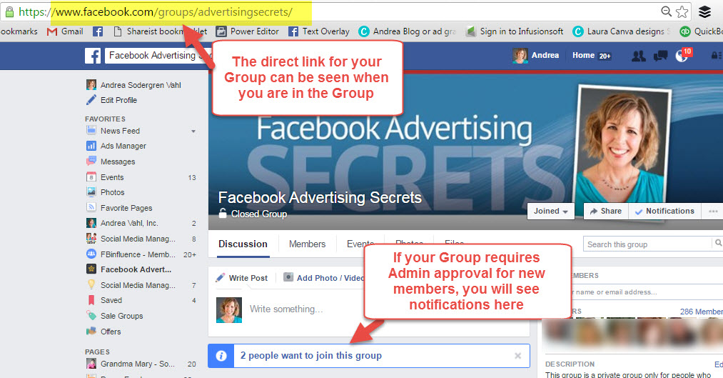 Facebook Group Address