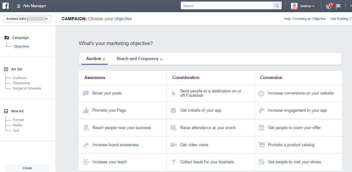 Facebook Ad Objectives