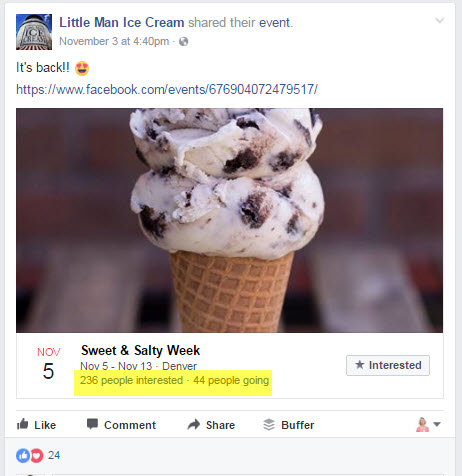 Example of Facebook Events