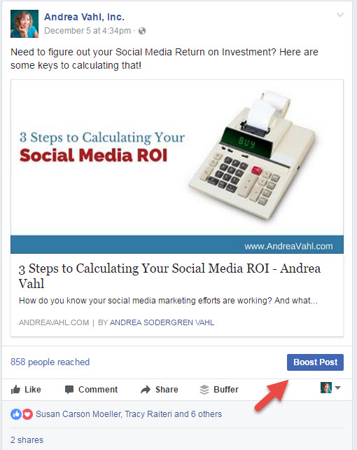 Boost a Facebook Post