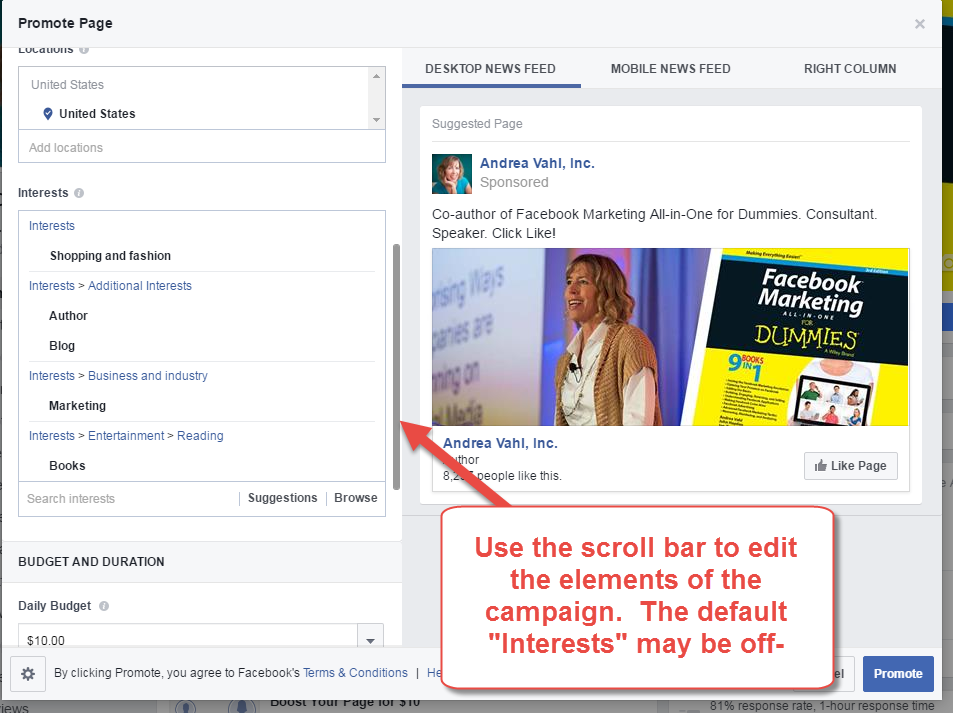 Edit your Facebook Like Ad