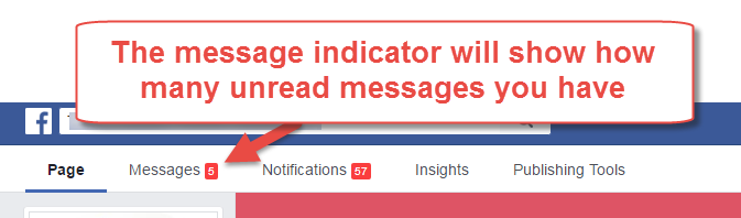 Message indicator on Facebook