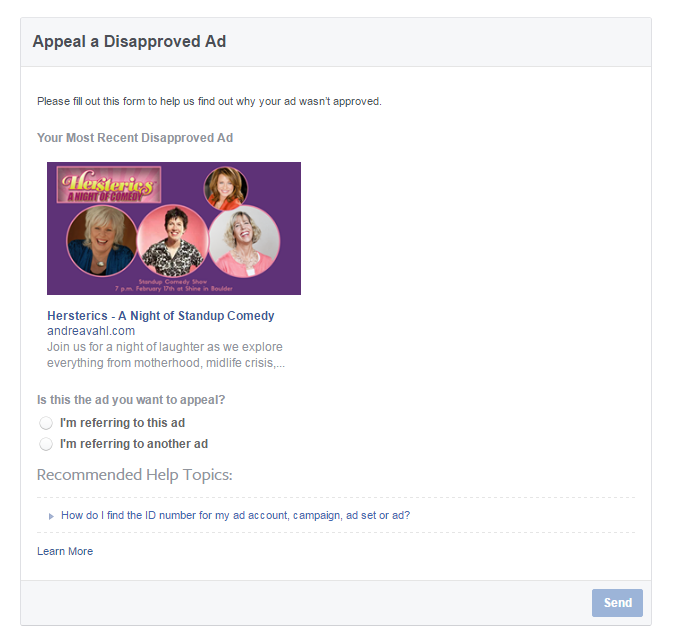 Appeal a Disapproved Facebook Ad