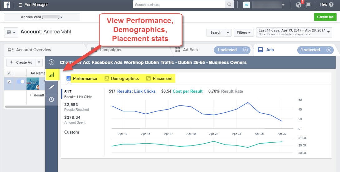 View Facebook Ad Performance