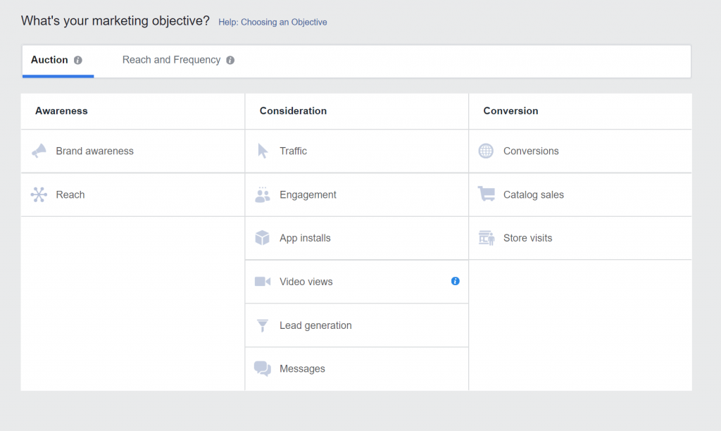 Facebook Ad Objectives