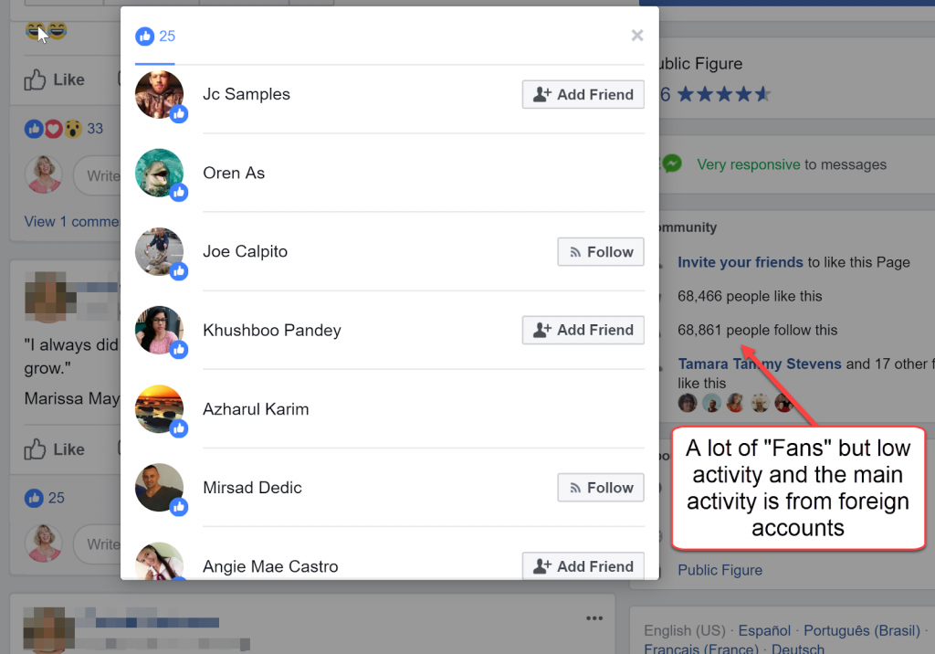 Fake Facebook Fans Activity