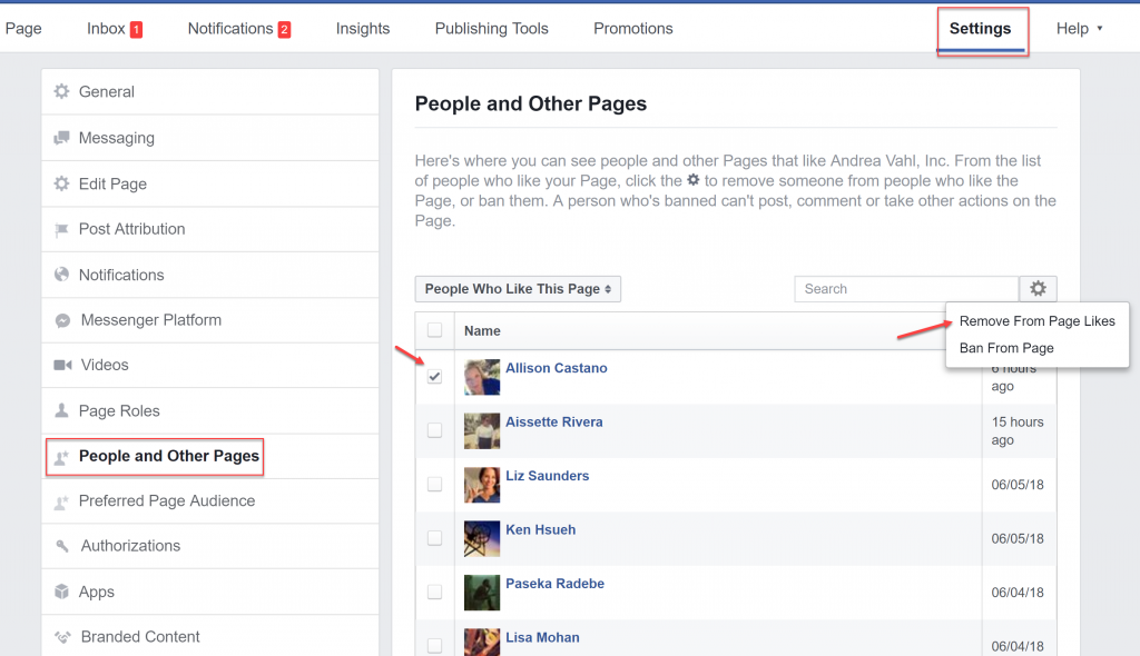 How to remove fake fans from page likes