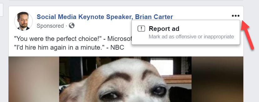 Reporting a Facebook Ad