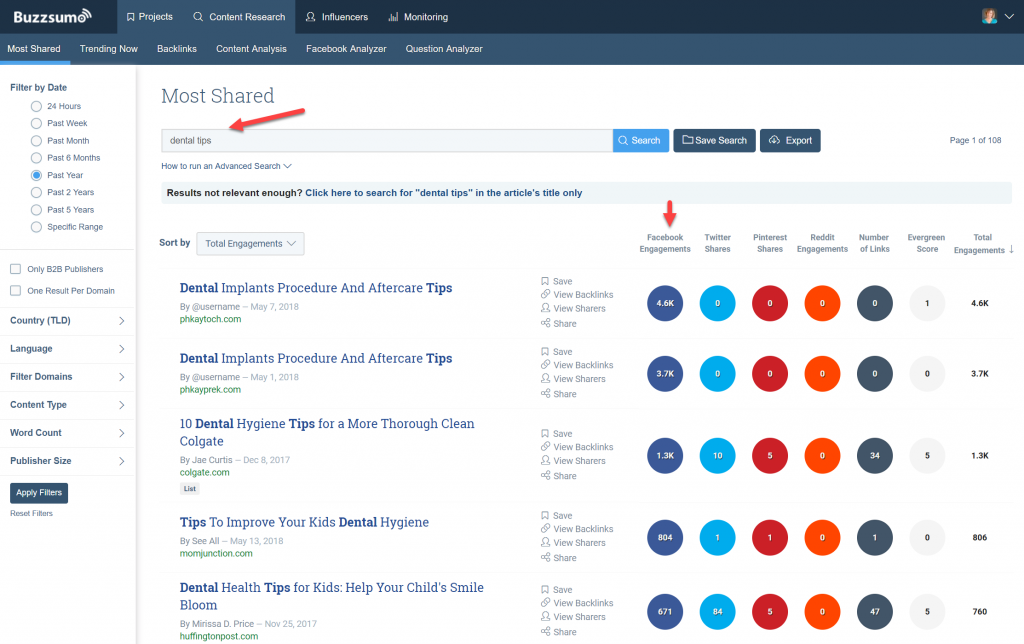 Buzzsumo content research