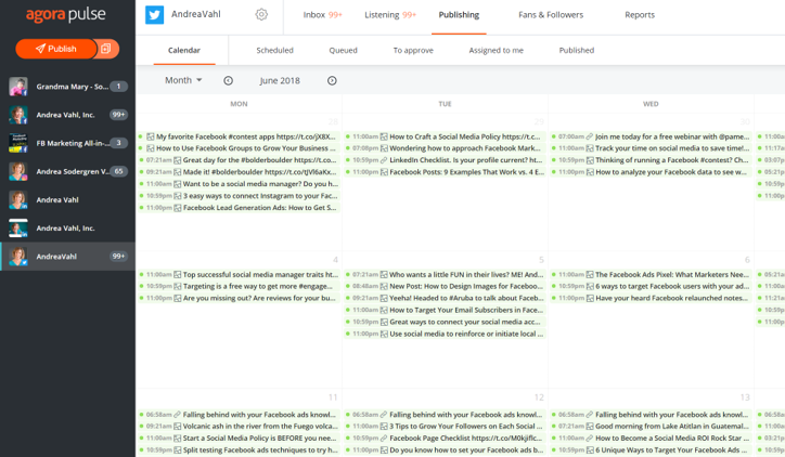 Agorapulse scheduling