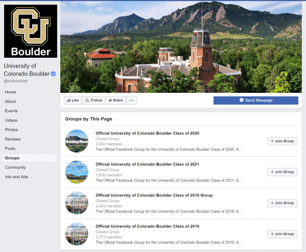 Facebook Groups CU Boulder