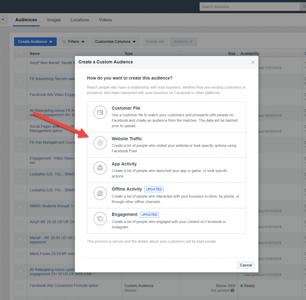 Create a Facebook Custom Audience