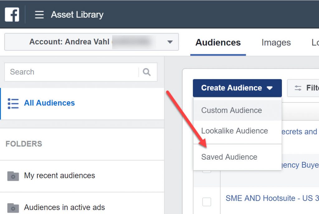 Create Saved Facebook Audiences