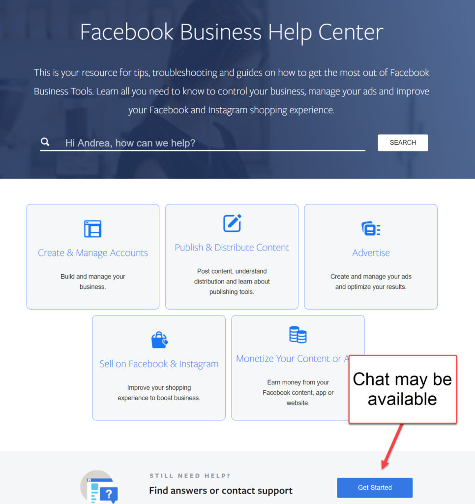 Facebook Chat Support for ads
