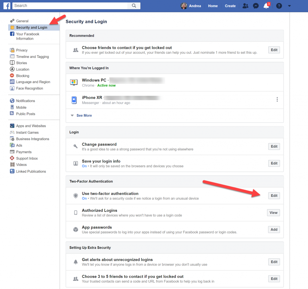 2 Factor Authorization on Facebook