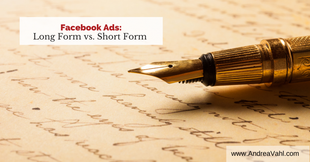 Long form or short form facebook ads