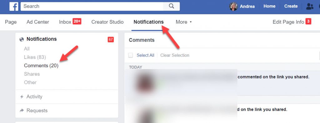 Monitoring comments on Facebook Ads