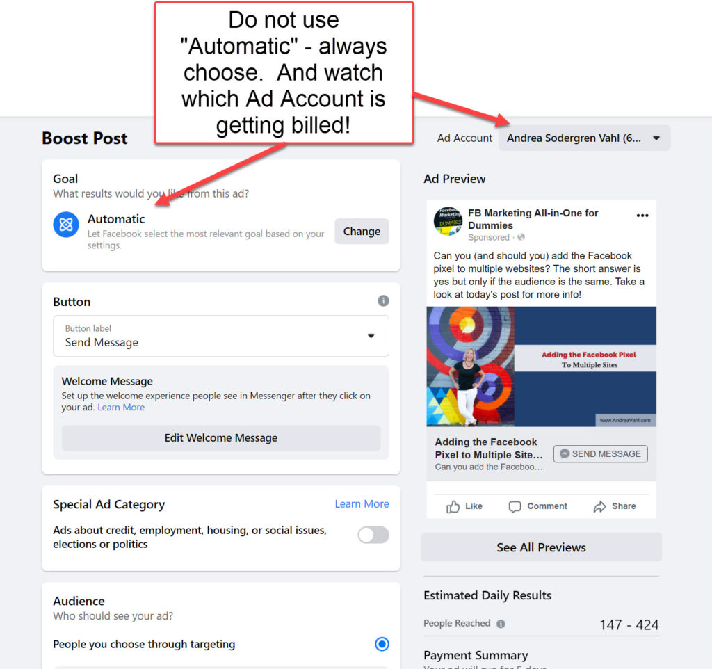 Facebook Boosted Post Changes