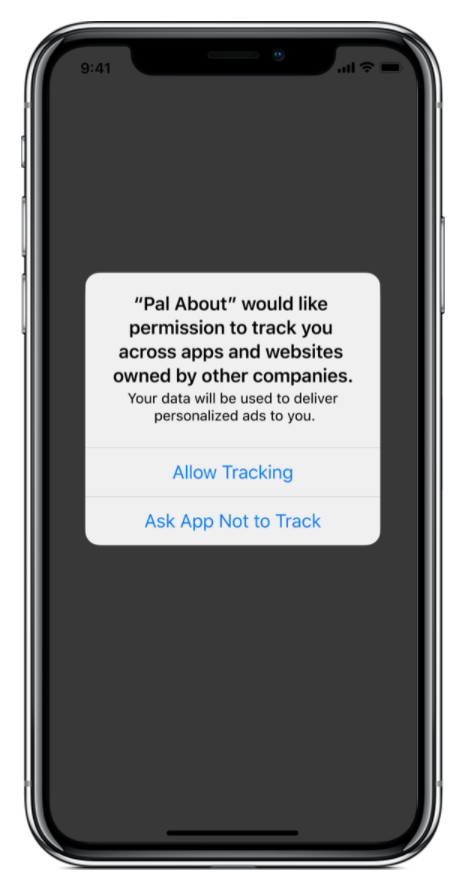 Apple iOS Tracking popup