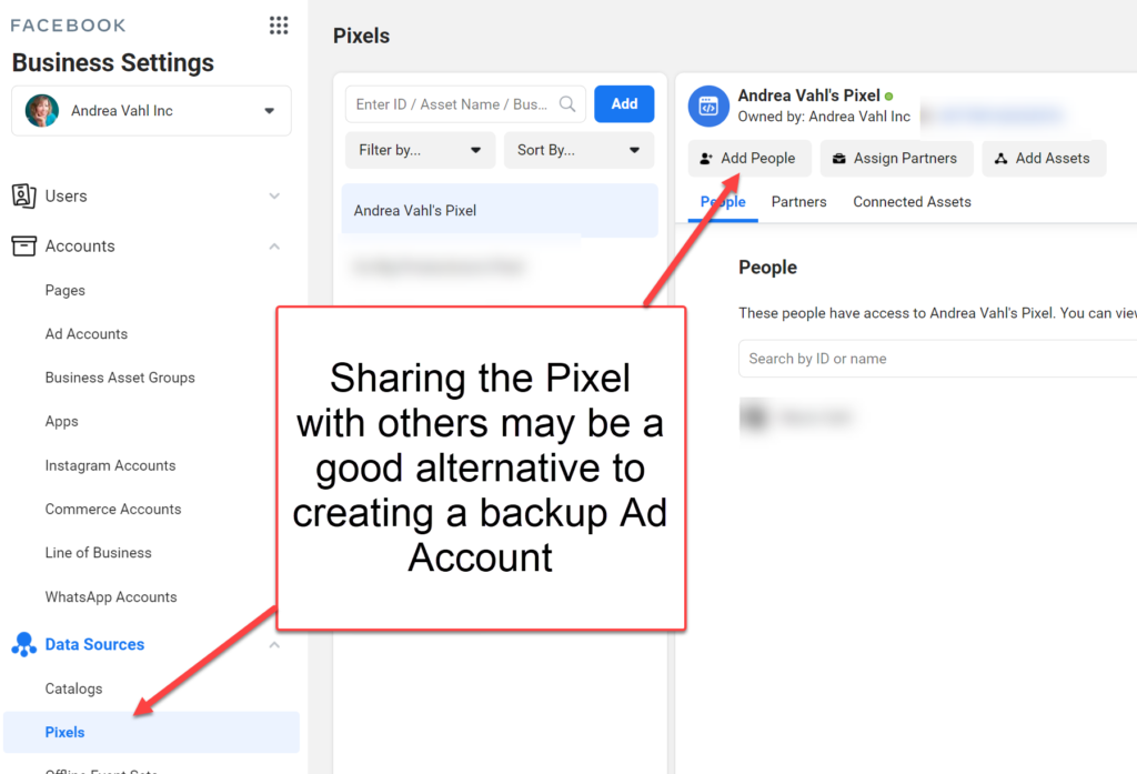 Sharing Facebook Pixel in Business Manager