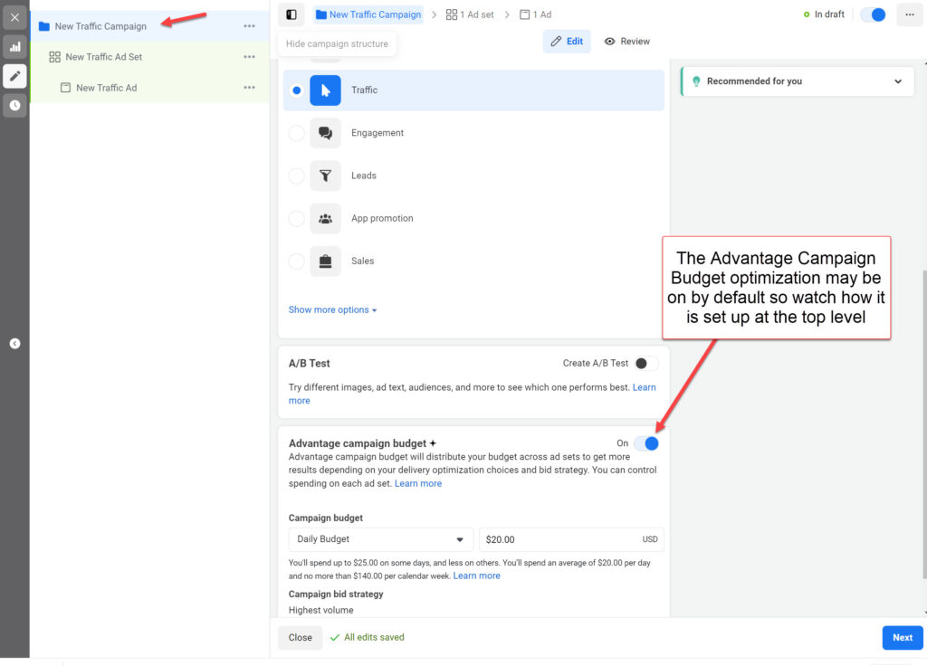 Facebook Advantage Campaign Budget Optimization