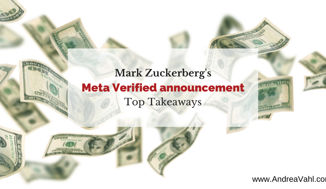 Meta Verified announcement from Mark Zuckerberg