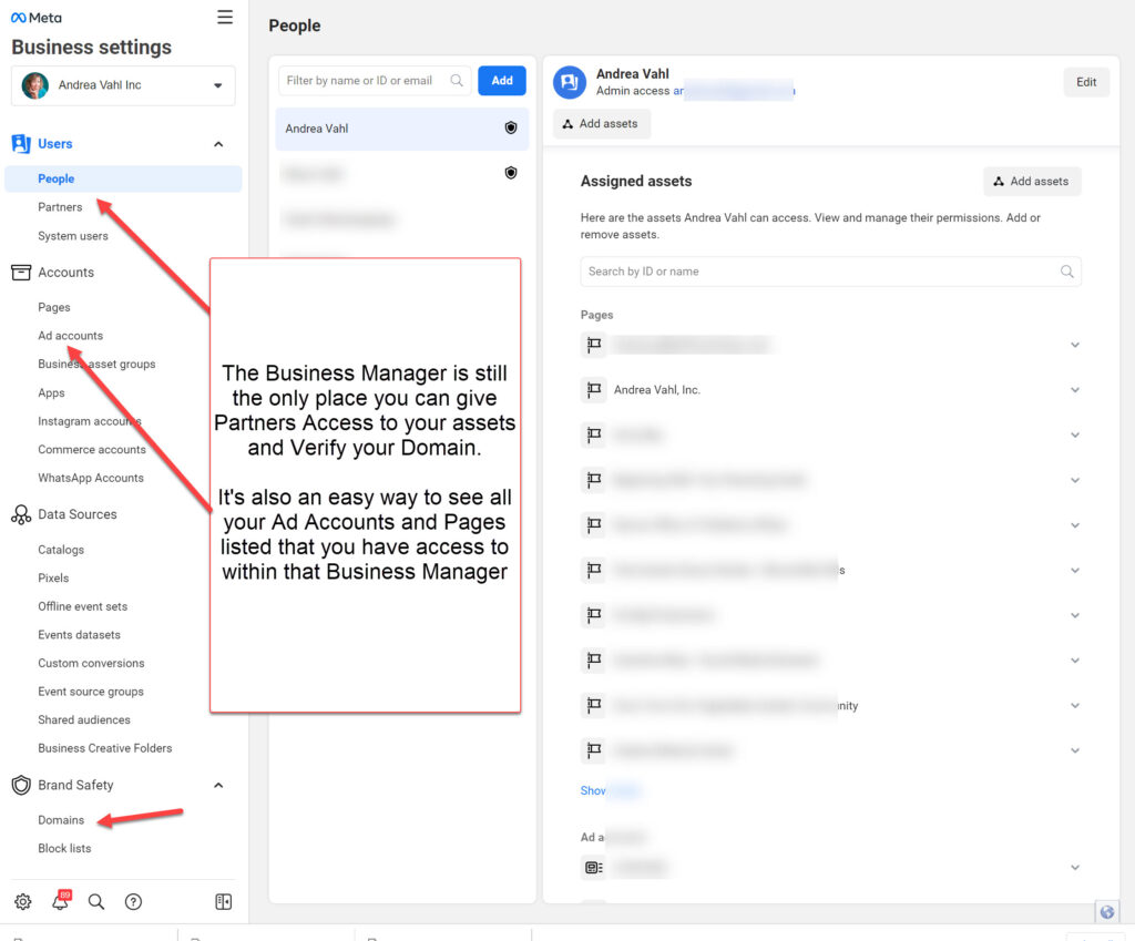 Facebook Business Manager settings