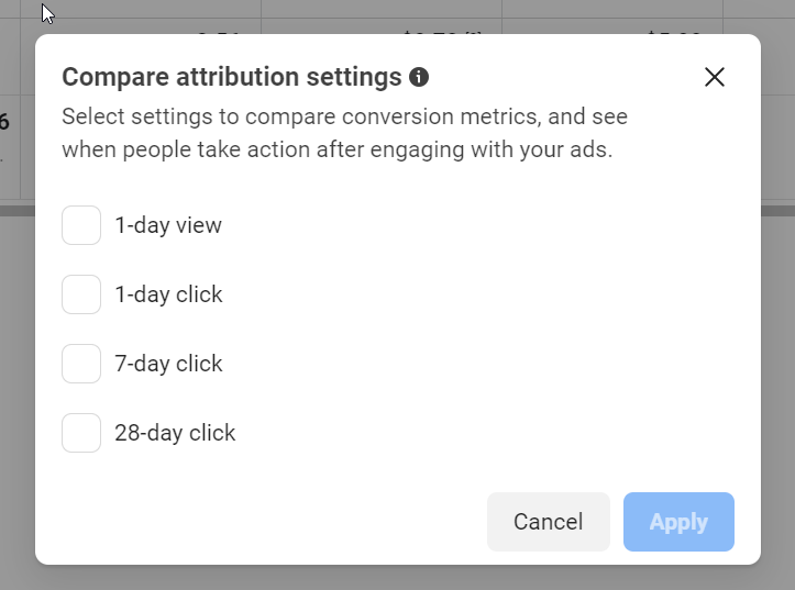 Facebook Attribution Settings